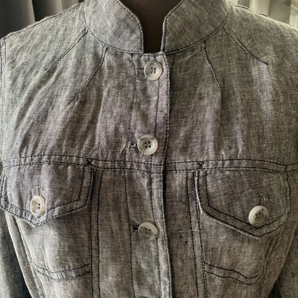 Linen chambray lightweight blazer/jacket with flap pockets - Picture 8 of 8